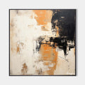 Original hand painted amber black ivory abstract oil painting canvas wall art, modern scandinavian elegant luxury textured bold home de