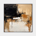 Hand painted original black amber ivory abstract oil painting canvas wall art, luxury elegant modern scandinavian nordic home decor int