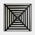 Original hand painted black ivory geometric concentric squares oil painting canvas wall art, nordic minimalist elegant luxury modern ho