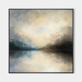 Original hand painted pearl ivory charcoal abstract coastal oil painting canvas wall art, nordic scandinavian elegant luxury modern hom