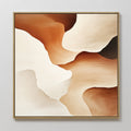 Original hand painted sienna terracotta cream organic abstract oil painting canvas wall art, nordic scandinavian elegant luxury modern living room hom