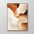 Original hand painted amber terracotta cream abstract oil painting canvas wall art, nordic scandinavian elegant luxury modern living room home decor