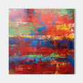 Original hand painted crimson red blue gold abstract oil painting canvas wall art, modern elegant luxury abstract home decor interior d