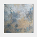 Original hand painted blue grey sandy beige textured abstract oil painting canvas wall art, nordic scandinavian coastal elegant luxury