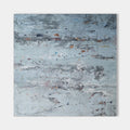 Original hand painted steel blue grey textured abstract coastal oil painting canvas wall art, nordic scandinavian minimalist elegant lu
