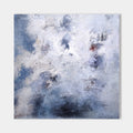 Original hand painted misty blue grey white textured abstract oil painting canvas wall art, nordic scandinavian elegant luxury modern i