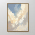 Original hand painted cream blue golden cloud oil painting canvas wall art, nordic scandinavian elegant luxury minimalist modern living room home deco