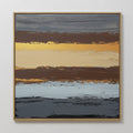 Original hand painted brown amber gold grey horizontal abstract oil painting canvas wall art, nordic scandinavian elegant luxury modern living room ho