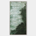 Original hand painted sage forest green abstract oil painting canvas wall art, nordic scandinavian minimalist elegant luxury modern liv