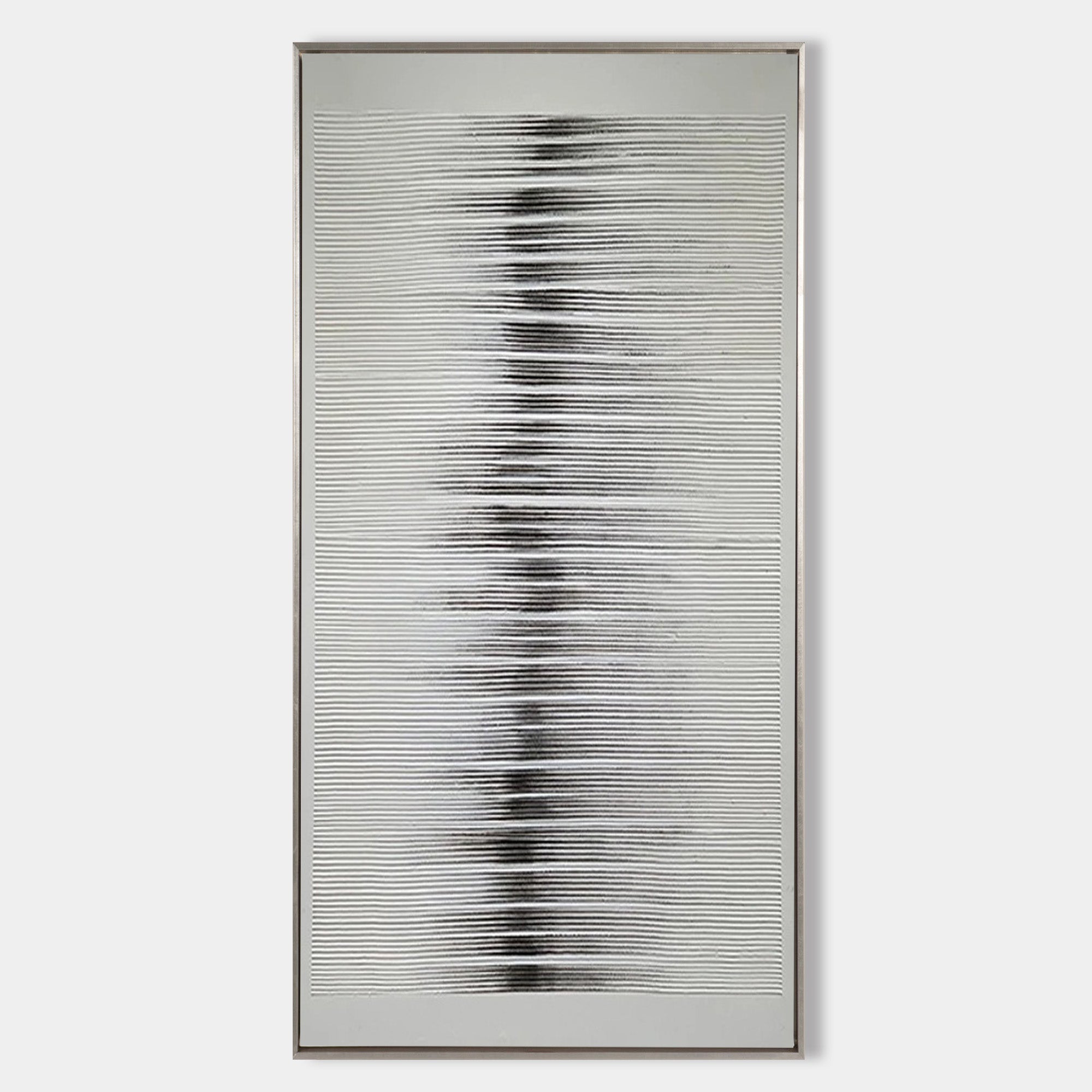 Original hand painted black white abstract oil painting canvas wall art, nordic scandinavian minimalist elegant luxury modern living ro