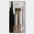 Original hand painted black gold amber abstract oil painting canvas wall art, nordic scandinavian minimalist elegant luxury modern livi