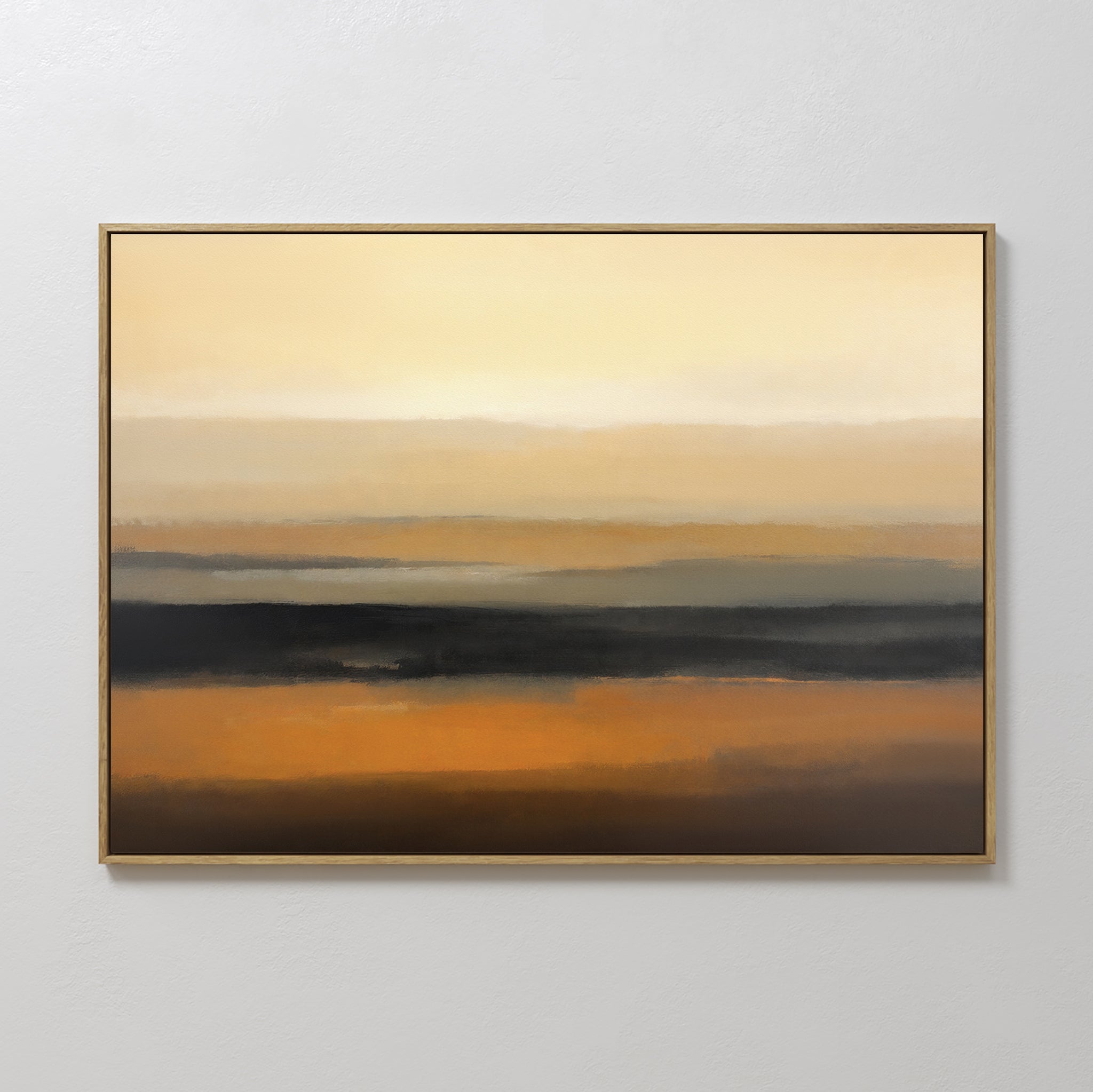 Original hand painted amber orange charcoal abstract landscape oil painting canvas wall art, nordic scandinavian elegant luxury modern home decor inte