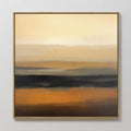 Original hand painted amber orange charcoal abstract landscape oil painting canvas wall art, nordic scandinavian elegant luxury modern living room hom