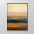 Original hand painted amber orange grey abstract landscape oil painting canvas wall art, nordic scandinavian elegant luxury modern living room home de