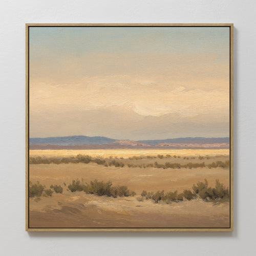 Original hand painted warm amber desert landscape oil painting canvas wall art, nordic scandinavian elegant luxury minimalist modern living room home