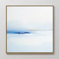 Original hand painted blue white amber coastal abstract oil painting canvas wall art, nordic scandinavian elegant luxury minimalist modern living room
