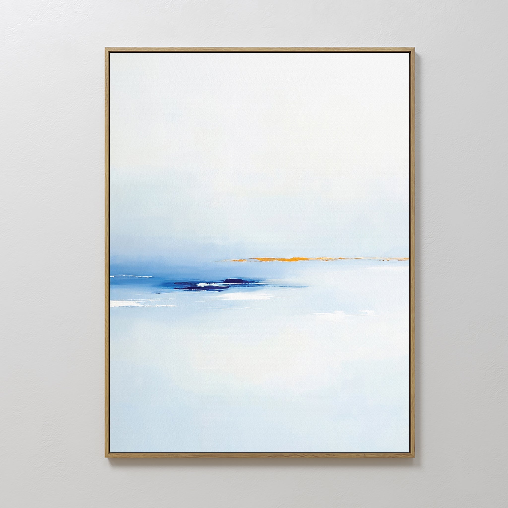Original hand painted blue white abstract coastal oil painting canvas wall art, nordic scandinavian elegant luxury minimalist modern living room home