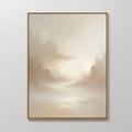 Original hand painted beige ivory cloud landscape oil painting canvas wall art, nordic scandinavian elegant luxury minimalist modern living room home