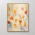 Hand painted original amber orange yellow floating petals oil painting canvas wall art, nordic scandinavian elegant luxury modern home decor interior