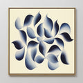Original hand painted navy indigo blue organic abstract oil painting canvas wall art, nordic scandinavian elegant luxury modern living room home decor