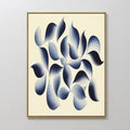 Original hand painted navy blue organic abstract oil painting canvas wall art, nordic scandinavian elegant luxury minimalist modern living room home d