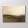 Original hand painted warm amber brown ivory abstract landscape oil painting canvas wall art, nordic scandinavian elegant luxury modern living room ho