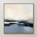 Original hand painted navy slate blue ivory abstract coastal oil painting canvas wall art, nordic scandinavian elegant luxury modern living room home