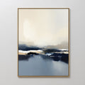 Original hand painted navy blue slate ivory abstract oil painting canvas wall art, nordic scandinavian elegant luxury minimalist modern living room ho