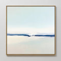 Original hand painted pale blue ivory navy coastal seascape oil painting canvas wall art, nordic scandinavian minimalist elegant luxury modern home de