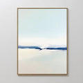 Original hand painted navy blue white minimalist coastal oil painting canvas wall art, nordic scandinavian elegant luxury modern living room home deco
