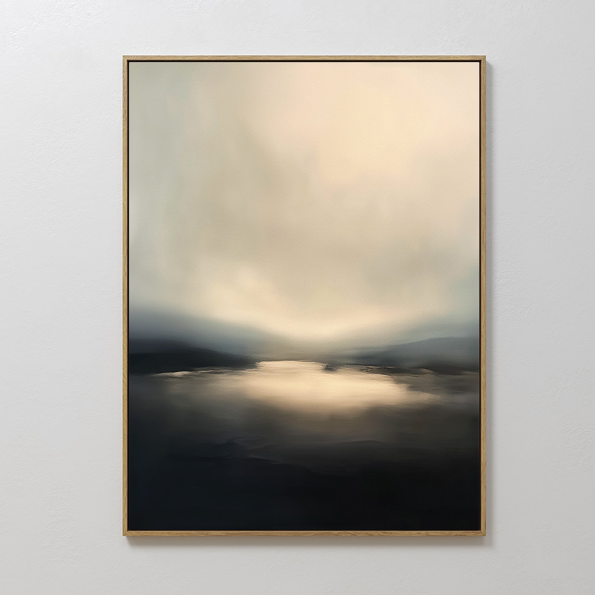 Original hand painted charcoal black ivory abstract seascape oil painting canvas wall art, nordic scandinavian elegant luxury minimalist modern home d