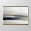Original hand painted charcoal slate ivory abstract coastal oil painting canvas wall art, nordic scandinavian elegant luxury minimalist modern living