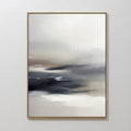 Original hand painted charcoal slate ivory abstract atmospheric oil painting canvas wall art, nordic scandinavian elegant luxury modern living room ho