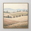 Original hand painted golden beige rolling hills valley oil painting canvas wall art, elegant luxury nordic scandinavian modern living room home decor