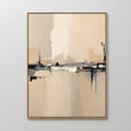 Original hand painted beige black abstract oil painting canvas wall art, nordic scandinavian minimalist elegant luxury modern living room home decor