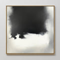 Original hand painted black ivory abstract storm oil painting canvas wall art, nordic scandinavian elegant luxury minimalist modern living room home d