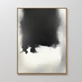 Original hand painted black ivory atmospheric abstract oil painting canvas wall art, nordic scandinavian elegant luxury minimalist modern living room