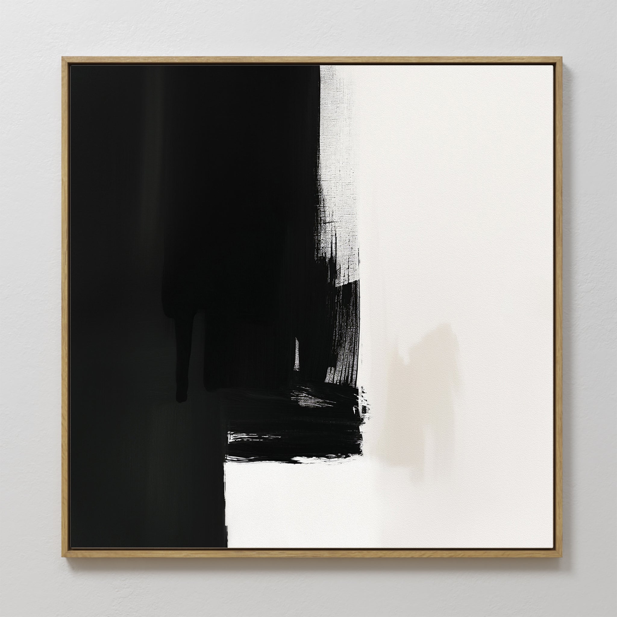 Original hand painted black white abstract oil painting canvas wall art bold brushstroke texture nordic scandinavian elegant luxury modern home decor