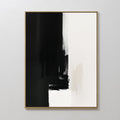 Original hand painted black ivory bold brushstroke abstract oil painting canvas wall art, nordic scandinavian elegant luxury minimalist modern home de