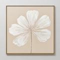 Original hand painted ivory white floral botanical oil painting canvas wall art, nordic scandinavian elegant minimalist luxury modern living room home