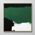 Original hand painted emerald green black white abstract oil painting canvas wall art, nordic scandinavian elegant luxury modern living room home deco