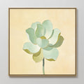 Original hand painted mint green lotus flower oil painting canvas wall art, nordic scandinavian elegant luxury minimalist botanical modern home decor