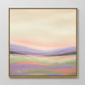 Original hand painted lavender peach mint abstract landscape oil painting canvas wall art, nordic scandinavian elegant luxury modern living room home