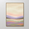 Original hand painted blush pink lavender sage abstract valley landscape oil painting canvas wall art, nordic scandinavian elegant luxury modern home