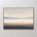 Original hand painted navy cream gold atmospheric dusk oil painting canvas wall art, nordic scandinavian elegant luxury minimalist modern living room