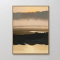 Original hand painted amber black atmospheric landscape oil painting canvas wall art, nordic scandinavian elegant luxury modern living room home decor
