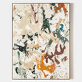 Original hand painted abstract oil painting canvas, amber orange teal burgundy green ivory brushstrokes, elegant luxury modern nordic s