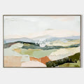 Original hand painted sage green blush abstract landscape oil painting canvas wall art, nordic scandinavian minimalist elegant luxury m