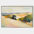 Original hand painted golden valley landscape oil painting canvas wall art, vintage elegant luxury modern nordic scandinavian living ro