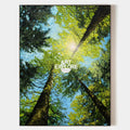Original hand painted green forest canopy sunlight oil painting canvas wall art, modern elegant luxury nordic scandinavian home decor i